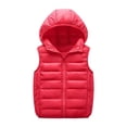 thumbnail image 2 of Boys Girls Hooded Puffer Vest,Kids Winter Down Vest, Sleeveless Zipper Jackets Outerwear, Lightweight Warm for Daily Wear,Red,110, 2 of 5