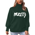 thumbnail image 5 of Busydd Christmas Sweaters for Women Trendy Merry Christmas Turtleneck Women Sweaters Casual Comfy Long Sleeve Pullover Women's Sweaters L, 5 of 9