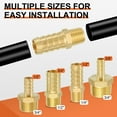 thumbnail image 4 of 25 Pack Brass Hose Barb to NPT Male Adapter, 1/2" Barb x 3/8" NPT Male for Automotive, Fluid Transfer, Home Gardening, Water Treatment, 4 of 6