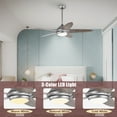 thumbnail image 3 of Patiojoy 52" Ceiling Fan with Light and Remote Control Indoor Modern Ceiling Fan with Quiet Reversible ETL Motor Silver, 3 of 10