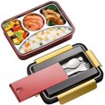 thumbnail image 1 of 304 Fiambrera 4 En 1 Con Cubiertos. Bento Box antigoteo. Caja bento acero inoxidable. Cajas bento de cuchara a prueba de fugas. Caja de almuerzo, 1 of 4