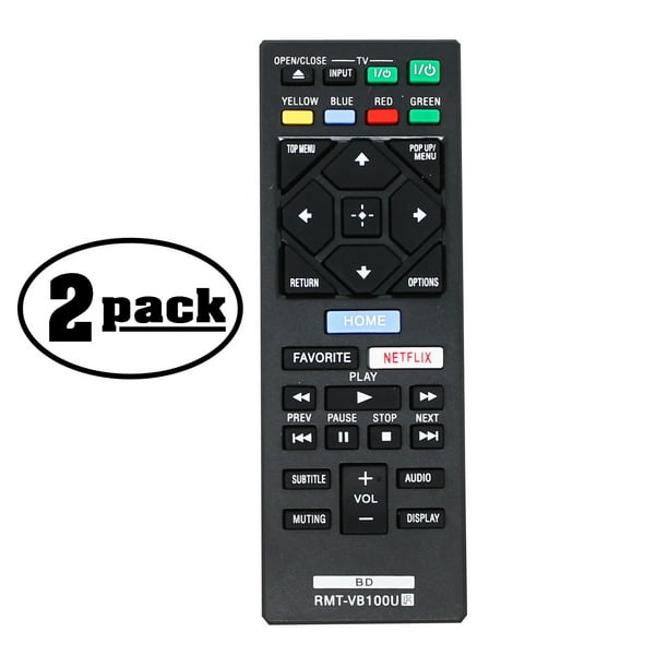 2-Pack Replacement BDP-S1500 Remote Control for Sony Blu-ray Disc