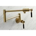 thumbnail image 3 of Kingston Brass KS4107DKL Kaiser Two-Handle 1-Hole Wall Mount Pot Filler Faucet in Brushed Brass, 3 of 8