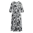 thumbnail image 5 of Time and Tru Women's V-Neck Maxi Dress with ¾-Length Sleeves, Sizes XS-XXXL, 5 of 5