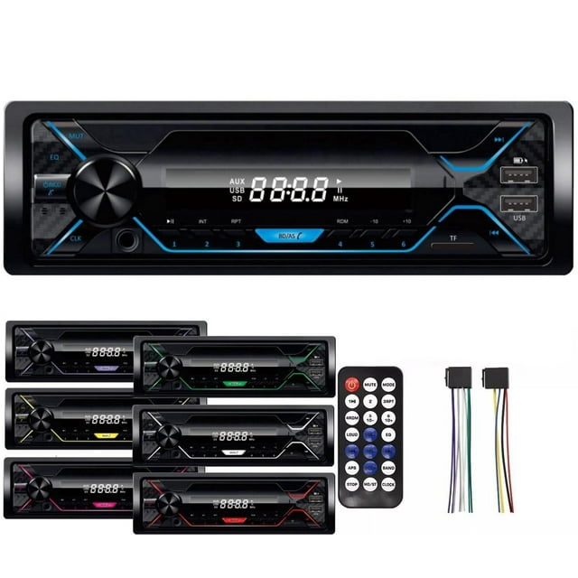 Autoestéreo MP3 Bluetooth Multicolores con Radio FM y USB para Coche