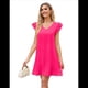 thumbnail image 1 of Vestidos de Verano para Mujer, Cuello en V, Corta, Vestido Informal, Rosa Rojo, Talla M, 1 of 8