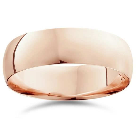 Pompeii 7mm Dome High Polished Wedding Band 10k Rose Gold (,)