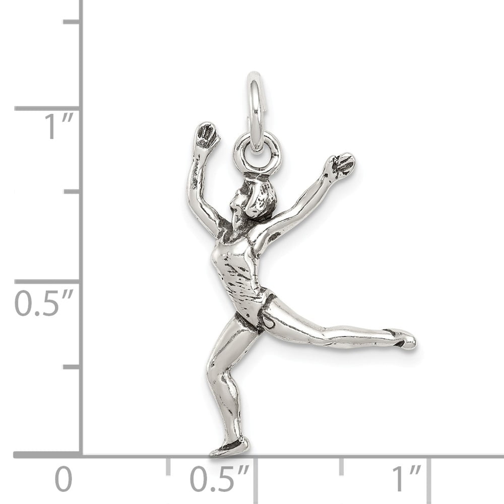 Pendants Arts and Theater Charms .925 Sterling Silver Antiqued Ballet Dancer Charm Pendant Pendants Arts and Theater Charms .925 Sterling Silver Antiqued Ballet Dancer Charm Pendant