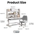 thumbnail image 5 of Koiauber Height Adjustable Ergonomic Learning Table with Tiltable Desktop,Large Storage Drawer,Bookshelf,Hand-Cranked Lift,Sturdy Student Workstation, 5 of 7