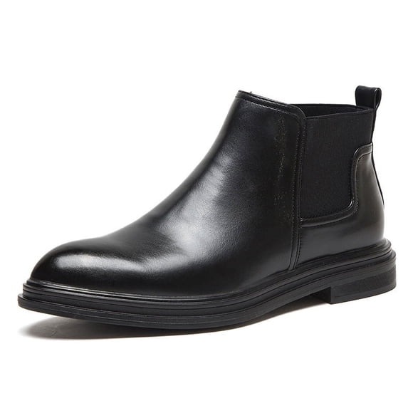 Botas Chelsea de punta de gran tamaño, botas de cuero para hombre de negocios de Inglaterra
