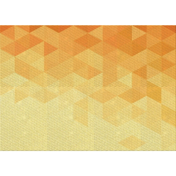 Ahgly Company Machine Washable Indoor Rectangle Transitional Chrome Gold Yellow Area Rugs, 2' x 5'