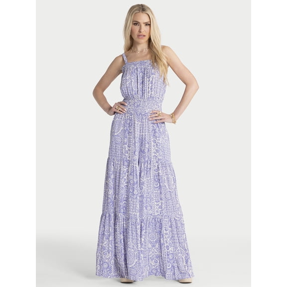 Jessica Simpson Women's Delene Smocked Wide Leg Jumpsuit, 30.5" Inseam, Sizes XS-XL