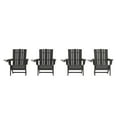 thumbnail image 2 of BizChair Adirondack Chair with Cup Holder, Weather Resistant HDPE Adirondack Chair in Black, Set of 4, 2 of 12