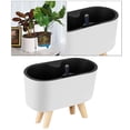 thumbnail image 2 of DOLITY Plastic Self Watering Planter Planter Home Office Desktop Cafe Flowerpot White with Legs, 2 of 7