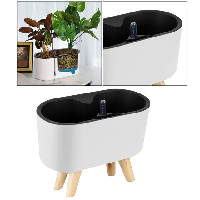 Jardinera de Riego Automático Macarena Rectangular Plástico con Nivel Visual de Agua