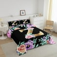 thumbnail image 3 of Erosebridal Kawaii Initial Letter Bedding Sets Twin with Comforter, Monogrammed Z Comforter Sets Twin Size, Vintage Flower Reversible Duvet Insert, Super Cozy Bedroom Decor, 2pcs, 3 of 8