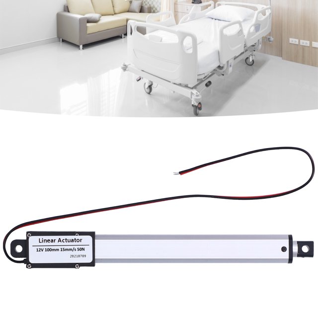 DC12V Micro Linear Actuator with Momentary Switch, 100mm Mini Small Internal Limit Switch Low Noise Electric Motion Actuators Waterproofing, Polarity Reverse Switches