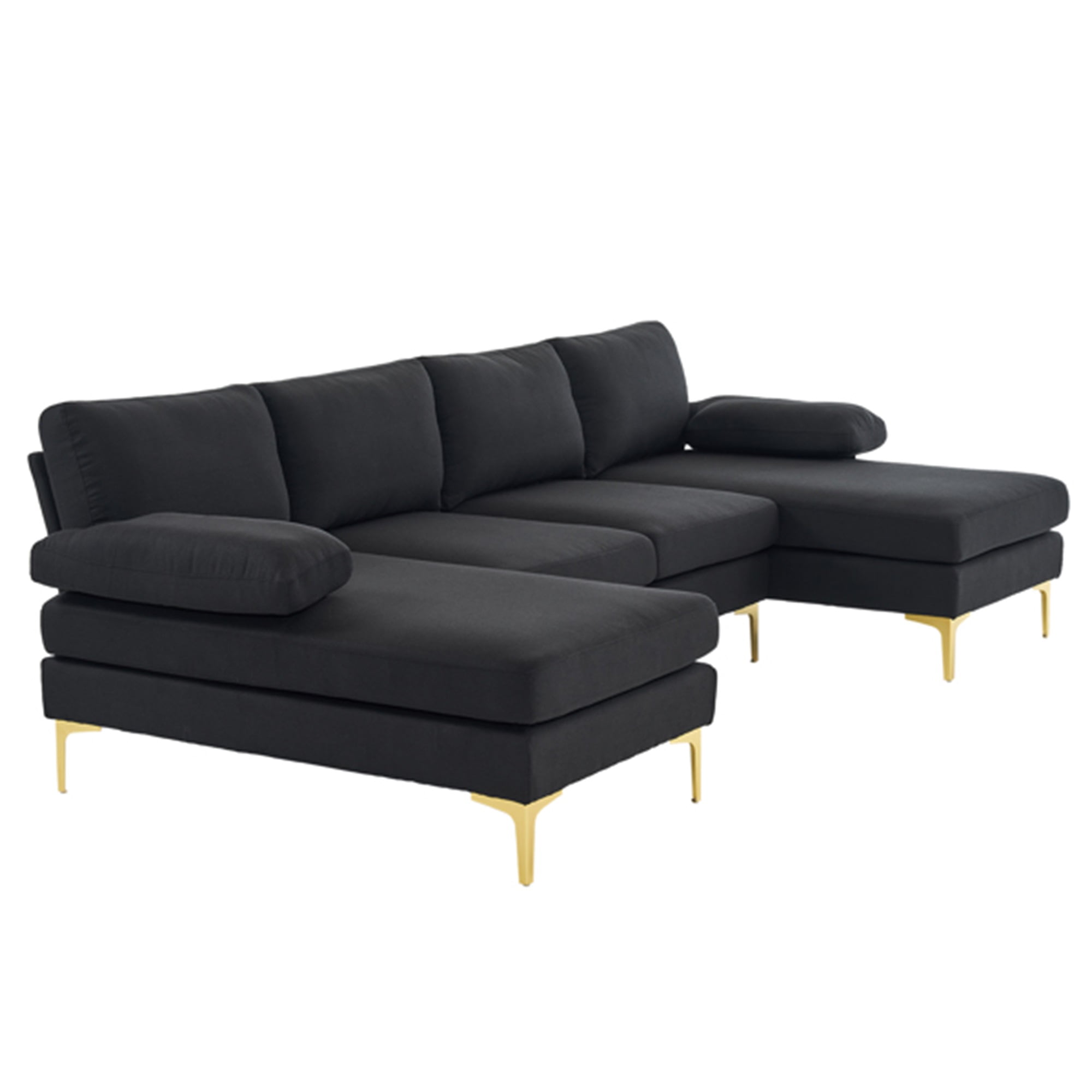YYAo Reversible Modular Sectional Sofa Bed, Couch with Large Chaise U-Shape Modular for Small Space Apartment, Living Room, Black YYAo Reversible Modular Sectional Sofa Bed, Couch with Large Chaise U-Shape Modular for Small Space Apartment, Living Room, Black