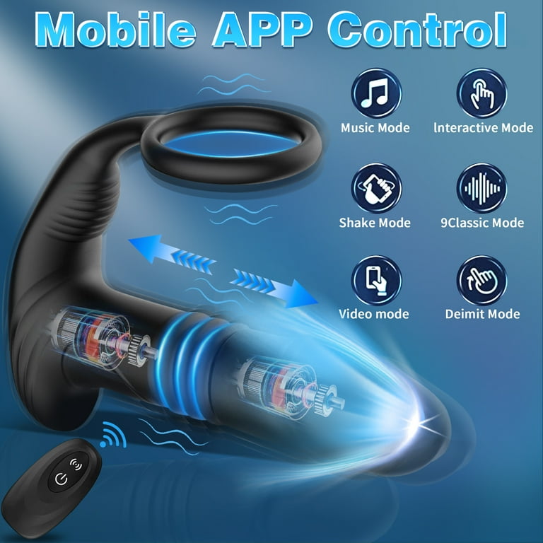 MonNn Thrusting Anal Vibrator Prostate Massager with APP, 9 Thrusting & Vibrating Modes, Anal Butt Plug with Remote Control, Adult Sex Toys for Man - Walmart.com MonNn Thrusting Anal Vibrator Prostate Massager with APP, 9 Thrusting & Vibrating Modes, Anal Butt Plug with Remote Control, Adult Sex Toys for Man - Walmart.com