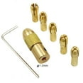 thumbnail image 1 of 7Pcs High Quality Brass Mini Drill Chuck Collet Set 0.5 /1.0/ 1.5/ 2.5/ 3.0Mm, 1 of 8