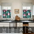 thumbnail image 4 of Kitchen Curtains Set with Tropical Floral and Hawaiian Hibiscus Design, Exotic Flowers and Botanical Jungle Leaves, Rod Pocket Tier and Valance Panels, 4 of 6
