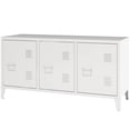 thumbnail image 4 of MIOCASA Meuble TV Table en Métal avec Rangement Acier 3 Portes Casier pour Salon (Blanc), 4 of 4