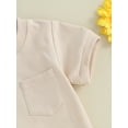 thumbnail image 6 of Qtinghua Infant Toddler Baby Boys Summer Clothes Short Sleeve Solid Color Tops and Drawstring Shorts Sets Khaki 18-24 Months, 6 of 8