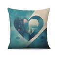 thumbnail image 3 of Happy Valentines Day Blue Series Love Heart Throw Pillow Covers 20"x20", Set Of 4, Linen Study Sofa Cushion Cover Indoor Living Room Home Decor, 3 of 7