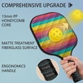 thumbnail image 4 of Pickleball Paddles Set Of 1, Fiberglass Surface, Vibrant Rainbow Print, 1 Paddle, 2 Balls & Bag, 4 of 5