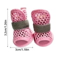 thumbnail image 3 of 4 Pcs, Dog Shoes for Small Dogs 1.5 Inch Dog Shoes for Summer Breathable Dog Booties and Paw Protectors Non Slip Lightweight Pet Summer Footwear for Outdoor Walking Pink, 3 of 5