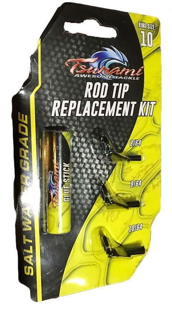 Tsunami 3-Piece Fishing Rod Tip Replacement Kit, Size 6, Black Tsunami 3-Piece Fishing Rod Tip Replacement Kit, Size 6, Black