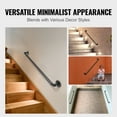thumbnail image 6 of VEVOR Pipe Stair Handrail,2FT Staircase Handrail, 440LBS Load Capacity Carbon Steel Pipe Handrail, Industrial Pipe Handrail with Wall Mount Support, Round Corner Wall Handrailings for Indoor,Outdoor, 6 of 9