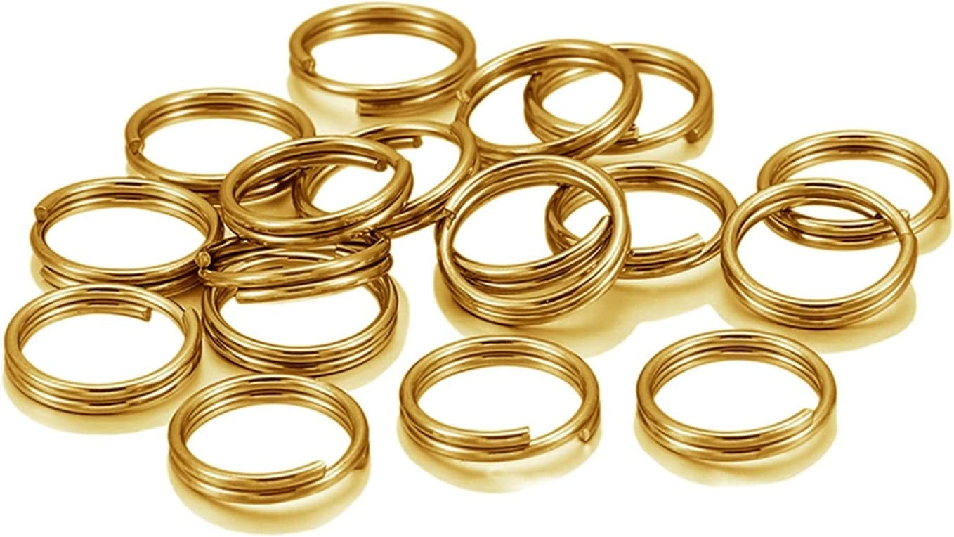 100pcs Stainless Steel Real Gold Color Plating Jump Rings Split
