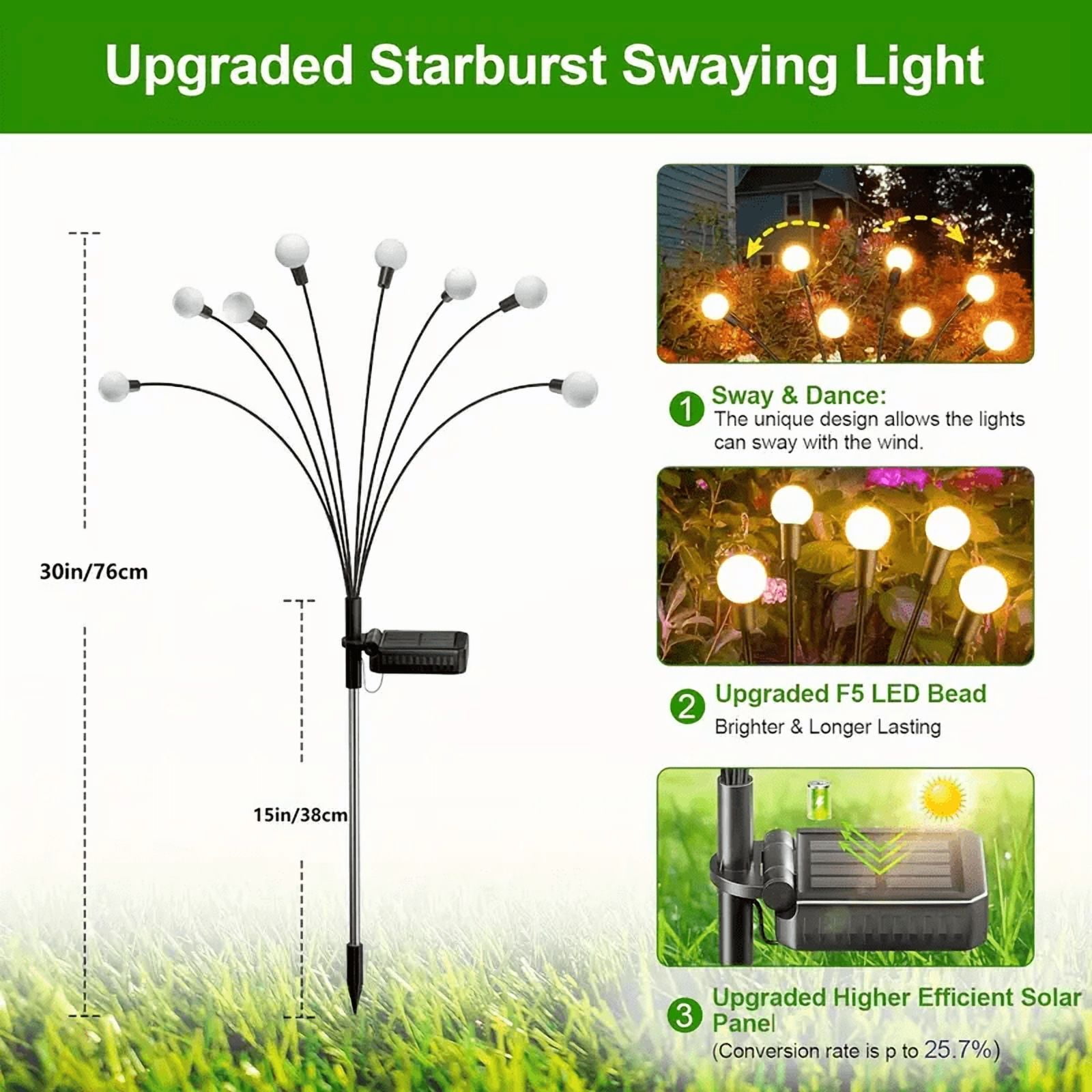 6 Pack 48 LED Super Bright Solar Lights Outdoor Garden Decor: Firefly Solar Outdoor Lights, Solar Lights for Outside, Yard Patio Porch Pathway Landscape Decorations