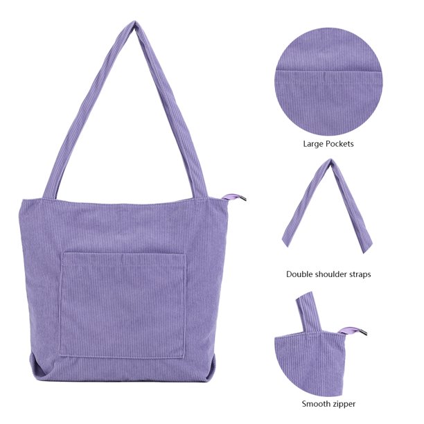 Bolsa De Hombro Bolsa de almohada de pana Bolsa de hombro femenino duradero para el ocio diario (púrpura) Ndcxsfigh Para Estrenar