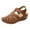 Brown, variant on NOKIO Cute Sandals for Women's Fashion Comfortable Ankle Hollow Round Toe Sandals Soft Sole Closed Toe Shoes