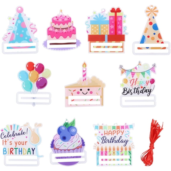 Acrylic 1 set Acrylic Money Holder Card with Ribbon for Gift box Christmas Tree Hanging Ornaments Mixed color 95~100x70~97x2mm 10pcs/set