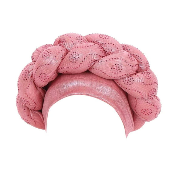 asddcavvf Hats for Women Fashion Women Beading Braid Hat Muslim Ruffle Cancer Beanie Wrap Cap Sleep