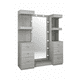 thumbnail image 2 of Tocador con Espejo y Luz LED, Mueble Vanity Gris con Estantes y Cajones – Ideal para Dormitorios y Tocadores, 2 of 5