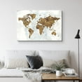 thumbnail image 2 of PixonSign Canvas Print Wall Art Brown, Blue and White World Map Landscape Islands Digital Art Modern Art Contemporary Aerial Colorful Multicolor Warm for Living Room, Bedroom, Office - 32"x48", 2 of 5