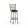 thumbnail image 4 of Mainstays 3 Pack Indoor Adjustable 24" or 29" Bronze Ladder Back Swivel Barstool, Espresso Vegan Leather Seat, 4 of 11