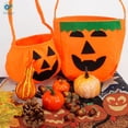 thumbnail image 6 of Deago 6PCS Halloween Pumpkin Candy Bags for Kids, Trick or Treat, Non-Woven Pumpkin Buckets Trick or Treat Bags Holder Handbag for Halloween Party Favors Supplies, 6 of 7
