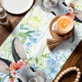 thumbnail image 4 of Table Runner - 48 Inch Long, Easter Bunny Kitchen Dining Table Runner Dresser Scarves, Spring Flowers Green Leaves Pastoral Plants Farmhouse Decor for Coffee Tables Wedding Party Banquet, 4 of 8