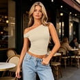 thumbnail image 6 of Womens Off Shoulder Tops Going Out Crop Tank Top Slim Fitted Shirts Casual Dressy Summer Outfits Y2K Cute Tops, XL, 6 of 7
