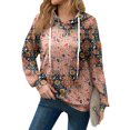 thumbnail image 3 of Hoodies For Women Oversized Winter Cute Sweatshirts Pullover Trendy Fall Clothes, Retro Print Lightweight Design without Pockets for Fall Winter Fashion and Comfort,Pink,2XL, 3 of 8