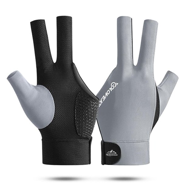 Guantes de billar con dedos abiertos, poliéster transpirable, entrenamiento amateur (gris) Tmvgtek Para Estrenar