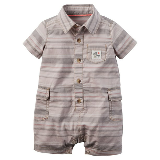 Carter's Carters Baby Clothing Outfit Boys Striped Cargo Romper