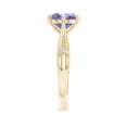 thumbnail image 3 of ANGARA Natural Tapered Shank 1.8 ct Tanzanite Solitaire Ring with Diamonds in 14K Yellow Gold for Women (Size-8mm) | December Birthstone, Anniversary, Jewelry Gift for Women | Natural Tanzanite Ring, 3 of 9
