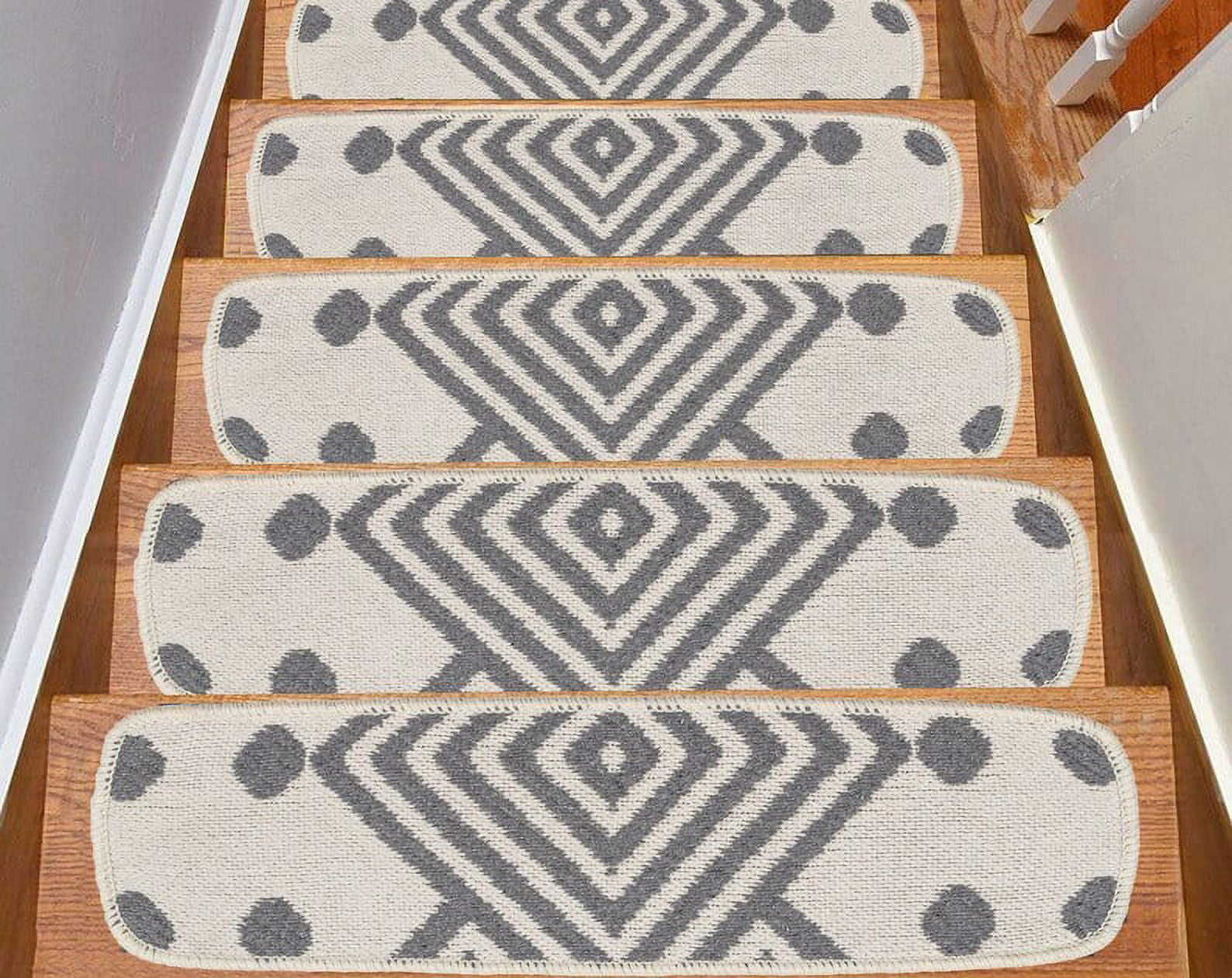 Light Gray Stair Treads Carpet, Decorative Stair Rug, Ultra Thin Stair Mat,  Non-slip Step Rug, Washable Runner Rug, Easy to Clean Carpet 