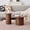 Brown, variant on Round Nesting Coffee Tables Set of 2, Boho Fluted Drum Accent Side Tables, Brown Wood Finish, Large Short Table φ27.6 & Small Tall Table φ15.8